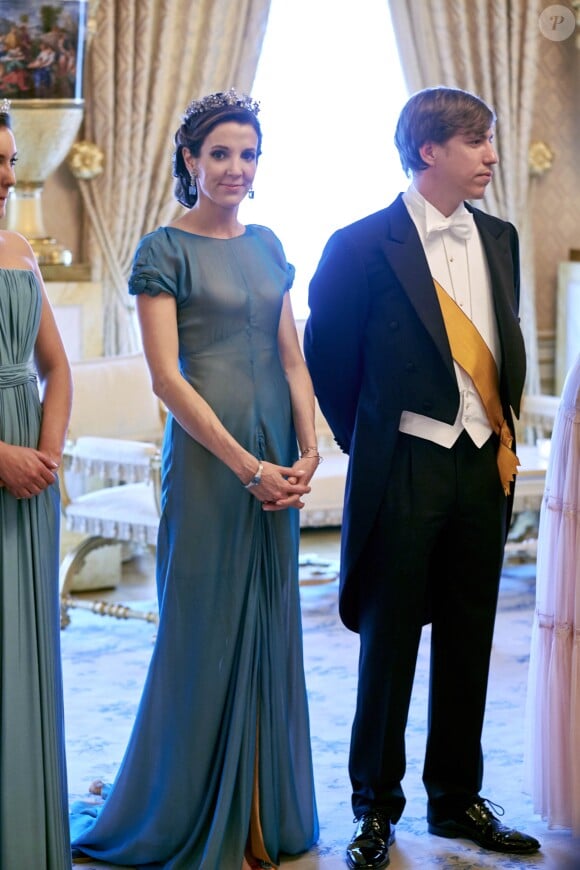 La princesse Tessy et le prince Louis de Luxembourg lors de la réception de la Fête nationale luxembourgeoise 2016 le 23 juin 2016 au palais grand-ducal.