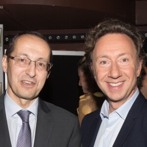 Exclusif - Marc Feuillée (Directeur général du groupe Figaro), Stéphane Bern - Soirée d'anniversaire des 30 ans de TV Magazine au Pavillon des Champs-Elysées à Paris le 17 octobre 2017. © Tiziano Da Silva/Bestimage