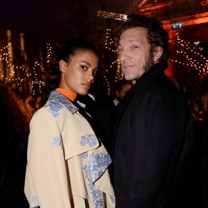 Semi Exclusif - Vincent Cassel et sa compagne Tina Kunakey - La maison Messika fête les 10 ans de sa collection "iconique Move" et le lancement d'une collection capsule avec sa nouvelle égérie G.Hadid à l'hôtel Salomon de Rothschild le 27 septembre 2017. © Rachid Bellak / Bestimage