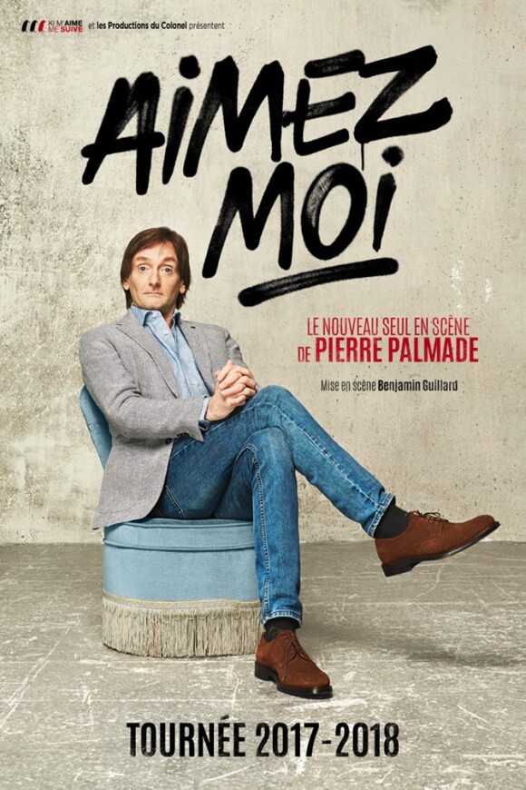 Pierre Palmade en tournée dans toute la France avec le one-man show "Aimez-moi". Il jouera du 5 au 31 décembre 2017 au Théâtre du Rond Point à Paris.