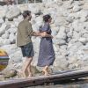 Exclusif - Jon Kortajarena - Alicia Vikander et son compagnon Michael Fassbender lors d'une fête pré-mariage avec la famille et les amis à Ibiza, Espagne, le 13 octobre 2017.