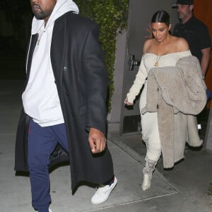 Exclusif - Kim Kardashian et son mari Kanye West sont allés diner au restaurant Providence à Los Angeles, le 25 mars 2017