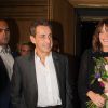 Carla Bruni-Sarkozy après son concert "French Touch" avec son mari Nicolas Sarkozy au théâtre Pallas à Athènes, Grèce, le 23 octobre 2017.