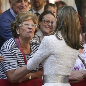 La reine Letizia d'Espagne lors de la cérémonie de remise des prix "King Jaime I" à Valence. Le lundi 30 octobre 2017