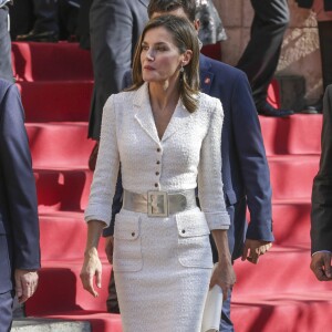 La reine Letizia d'Espagne lors de la cérémonie de remise des prix "King Jaime I" à Valence. Le 30 octobre 2017