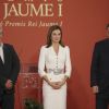 La reine Letizia d'Espagne lors de la cérémonie de remise des prix "King Jaime I" à Valence. Le 30 octobre 2017
