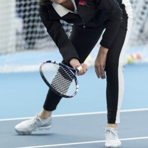 Kate Middleton (enceinte) - La duchesse de Cambridge visite le Lawn Tennis Association (LTA) au Centre national de tennis du sud-ouest de Londres le 31 octobre 2017.