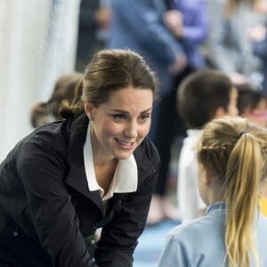 Kate Middleton (enceinte) - La duchesse de Cambridge visite le Lawn Tennis Association (LTA) au Centre national de tennis du sud-ouest de Londres le 31 octobre 2017.