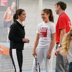 Kate Middleton (enceinte) - La duchesse de Cambridge visite le Lawn Tennis Association (LTA) au Centre national de tennis du sud-ouest de Londres le 31 octobre 2017.