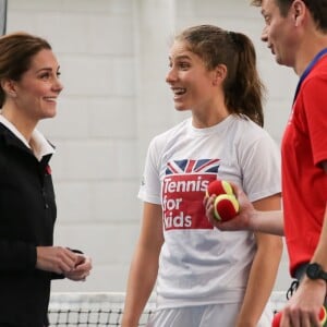 Kate Middleton (enceinte) - La duchesse de Cambridge visite le Lawn Tennis Association (LTA) au Centre national de tennis du sud-ouest de Londres le 31 octobre 2017.