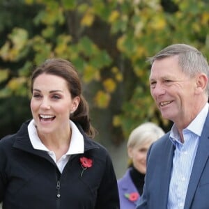 Kate Middleton (enceinte) - La duchesse de Cambridge visite le Lawn Tennis Association (LTA) au Centre national de tennis du sud-ouest de Londres le 31 octobre 2017.