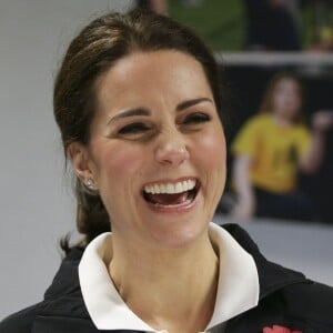 Kate Middleton (enceinte) - La duchesse de Cambridge visite le Lawn Tennis Association (LTA) au Centre national de tennis du sud-ouest de Londres le 31 octobre 2017.