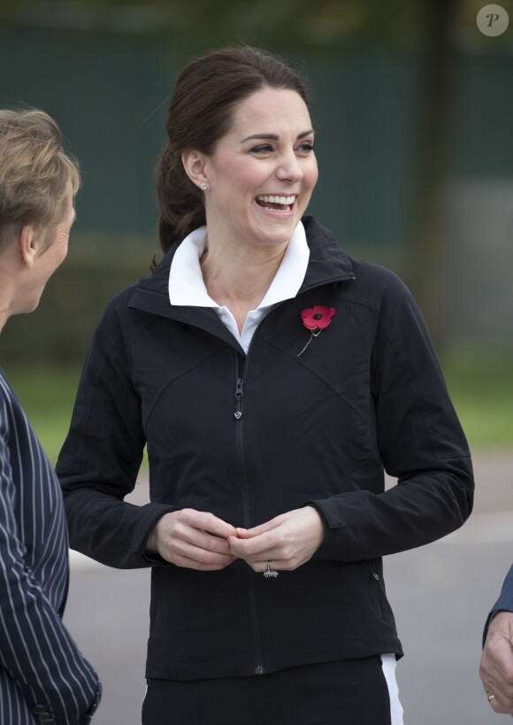 Kate Middleton (enceinte) - La duchesse de Cambridge visite le Lawn Tennis Association (LTA) au Centre national de tennis du sud-ouest de Londres le 31 octobre 2017.