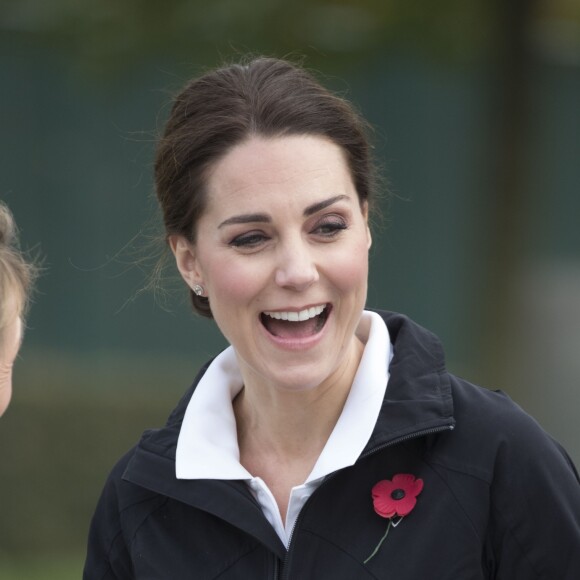 Kate Middleton (enceinte) - La duchesse de Cambridge visite le Lawn Tennis Association (LTA) au Centre national de tennis du sud-ouest de Londres le 31 octobre 2017.