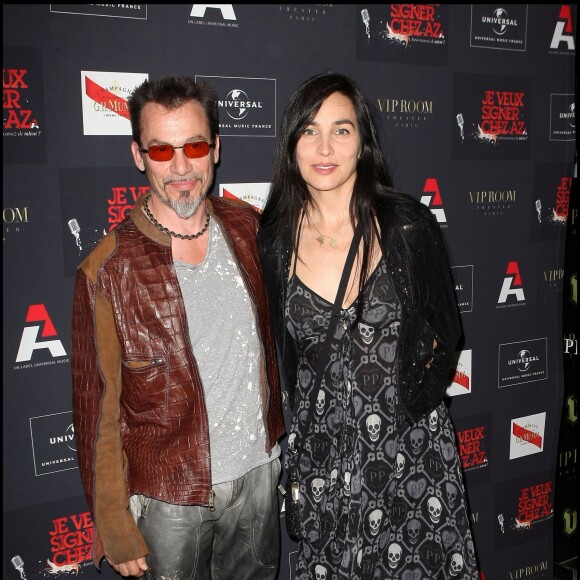 Florent Pagny et sa femme Azucena au VIP Room à Paris, le 3 juin 2010