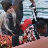 Exclusif - Kylie Jenner et son compagnon Travis Scott sur un bateau au lendemain d'une fête avec des amis à Miami le 7 mai 2017.