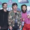 Tomo Milicevic, Shannon Leto et Jared Leto (Thirty Seconds to Mars) aux MTV Europe Music Awards 2017 à la SSE Arena. Londres, le 12 novembre 2017.