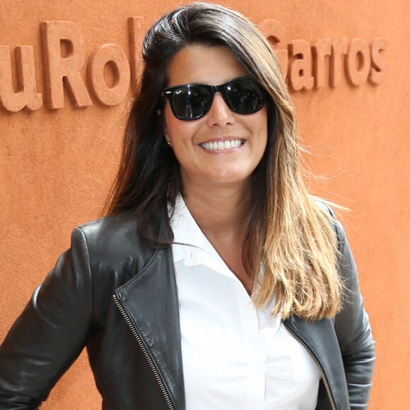 Karine Ferri - People dans les tribunes lors du Tournoi de Roland-Garros (les Internationaux de France de tennis) à Paris, le 27 mai 2016. © Cyril Moreau/Bestimage