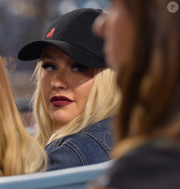 Christina Aguilera et son petit ami Matt Rutler assistent à un match de baseball à Los Angeles Le 23 Juillet 2017.
