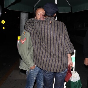 Bob Sinclar, sa femme Ingrid Sinclar et leur fils Raphaël Le Friant sont allés dîner avec Thylane Blondeau au restaurant Madeo à Hollywood, le 20 novembre 2017.