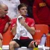 Johan Van Herck et David Goffin - 1er match de la Finale de la coupe Davis opposant la France à la Belgique remporté par Goffin (7-5, 6-3, 6-1) au Stade Pierre Mauroy à Lille , le 24 novembre 2017. © Perusseau - Ramsamy / Bestimage