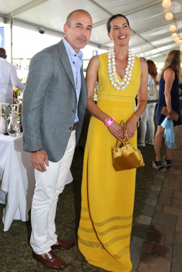 Matt Lauer et sa femme Annette Roque dans les Hamptons en août 2014 lors d'un événement hippique.