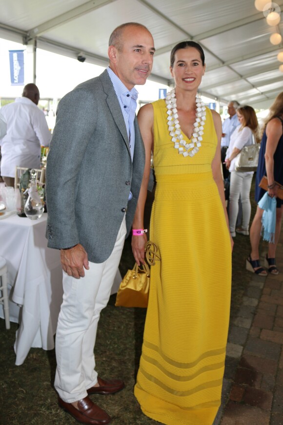 Matt Lauer et sa femme Annette Roque dans les Hamptons en août 2014 lors d'un événement hippique.