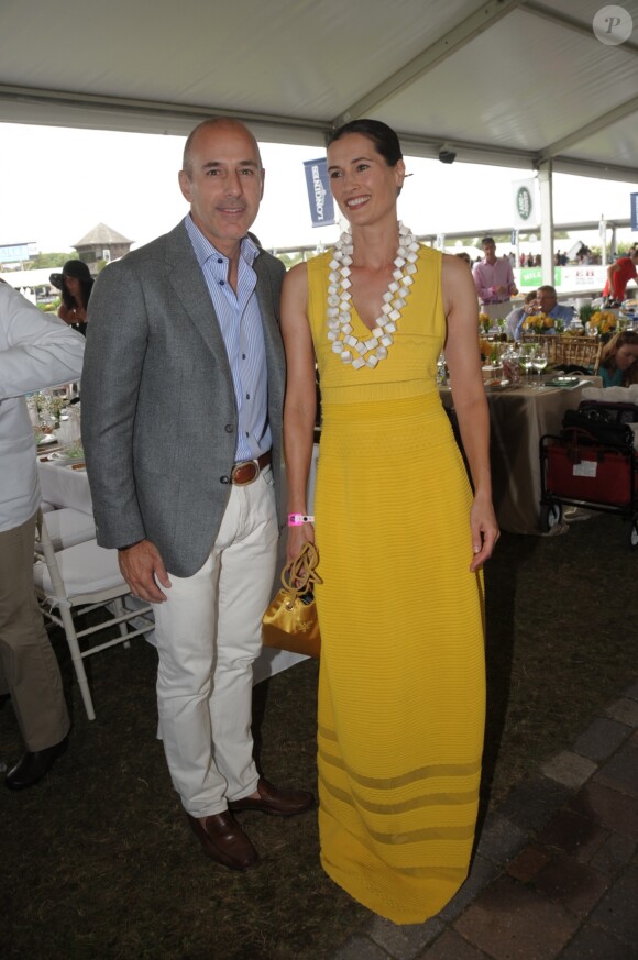 Matt Lauer et sa femme Annette Roque dans les Hamptons en août 2014 lors d'un événement hippique.