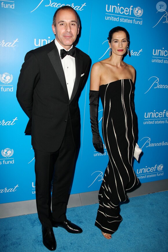 Matt Lauer et sa femme Annette Roque en décembre 2009 lors d'une soirée de bienfaisance de l'Unicef à New York.