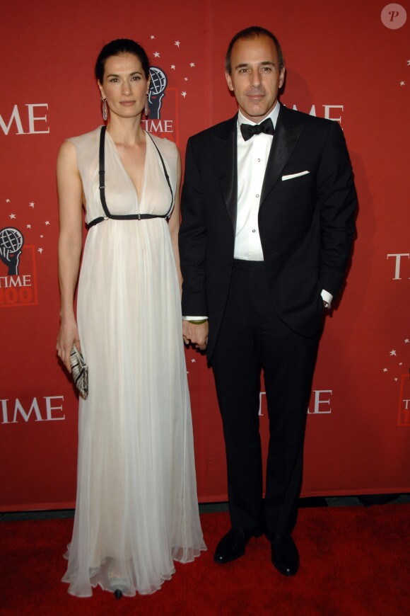 Matt Lauer et sa femme Annette Roque à la soirée de gala du magazine Time, en mai 2008, pour son numéro des 100 personnalités les plus influentes.