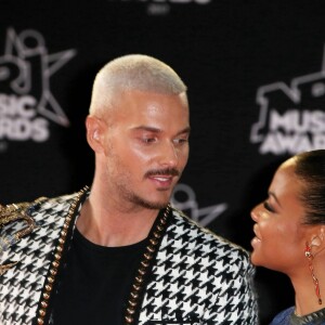 Le chanteur français M. Pokora (Matt Pokora) et sa compagne la chanteuse américaine Christina Milian - 19ème édition des NRJ Music Awards à Cannes le 4 novembre 2017. © Dominique Jacovides/Bestimage