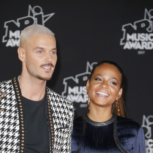 No Web No Chaines TV - Le chanteur français M. Pokora (Matt Pokora) et sa compagne la chanteuse américaine Christina Milian - 19ème édition des NRJ Music Awards à Cannes le 4 novembre 2017. © Christophe Aubert via Bestimage