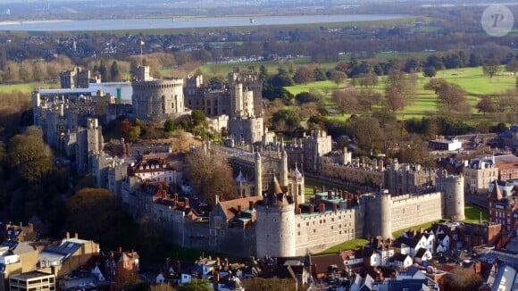 Vue aérienne du château de Windsor, le 30 novembre 2017, où le prince Harry et Meghan Markle célébreront leur mariage en mai 2018.