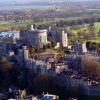 Vue aérienne du château de Windsor, le 30 novembre 2017, où le prince Harry et Meghan Markle célébreront leur mariage en mai 2018.