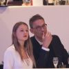 Julien Courbet et sa fille Lola lors du dernier jour du Longines Masters Paris à Villepinte, le 3 décembre 2017.