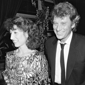Nathalie Baye et Johnny Hallyday aux César en 1983.