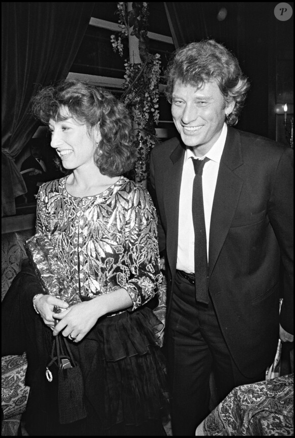 Nathalie Baye et Johnny Hallyday aux César en 1983.