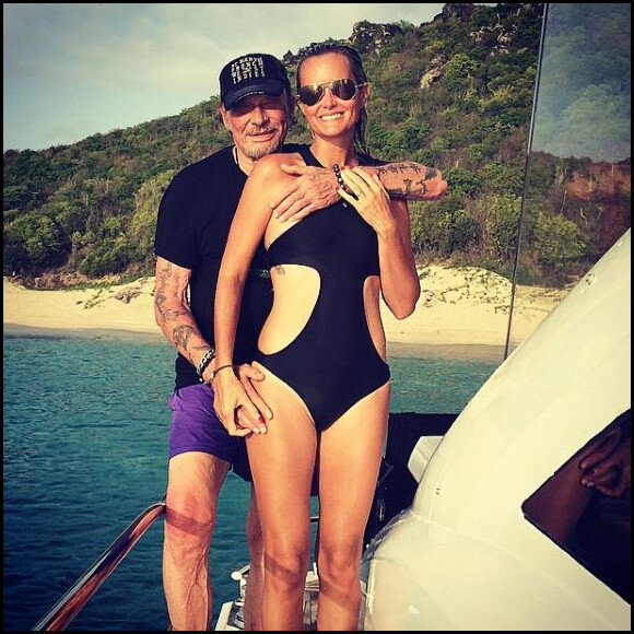 Laeticia et Johnny Hallyday sur Instagram le 27 août 2014.