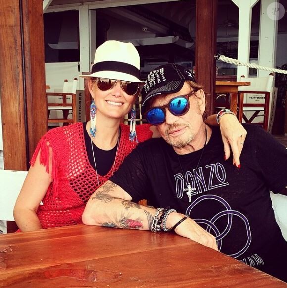 Laeticia et Johnny Hallyday sur Instagram le 19 juillet 2014.