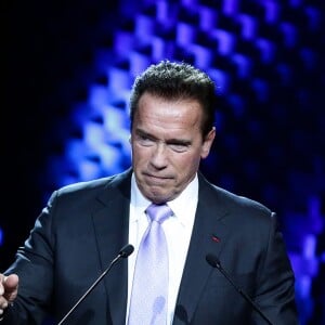 Arnold Schwarzenegger au sommet pour le climat à la Seine Musicale sur l'île Seguin à Paris le 12 décembre 2017 © Stephane Lemouton / Bestimage