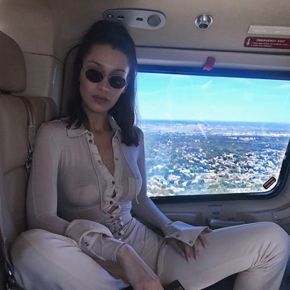 Bella Hadid sur une photo publiée sur Instagram le 21 octobre 2017