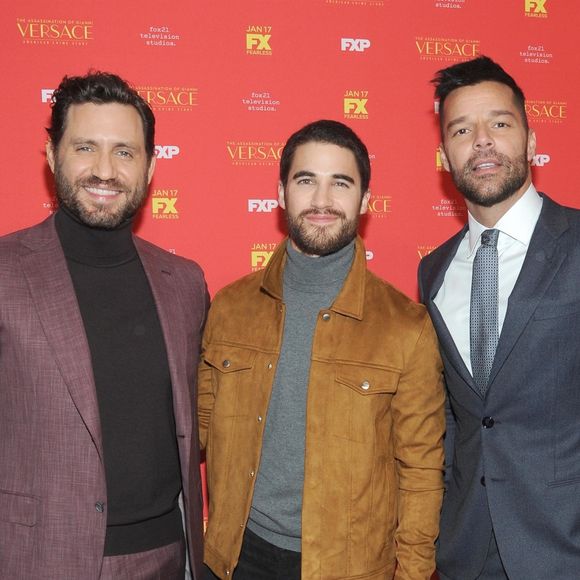 Edgar Ramirez, Darren Criss et Ricky Martin à la projection de 'The Assassination Of Gianni Versace: American Crime Story' à Metrograph à New York, le 11 décembre 201