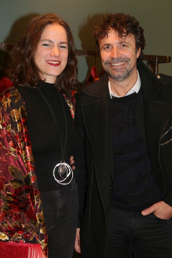 Exclusif - Clara Dufourmantelle, Christophe Carrière - Soirée Nathalie Garçon dans sa boutique de la galerie Vivienne à Paris, France, le 18 décembre 2017. © CVS/Bestimage