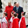 Le prince Albert II et la princesse Charlene de Monaco, avec la complicité de Louis Ducruet et Camille Gottlieb (enfants de la princesse Stéphanie), ont participé à la fête de Noël organisée au palais princier pour quelque 500 jeunes Monégasques de 5 à 12 ans. Danse de la Palladienne dans la cour d'honneur, en présence de Mickey et Minnie, spectacle et goûter dans la salle du Trône puis distribution de cadeaux étaient au programme. © Bruno Bebert / Bestimage