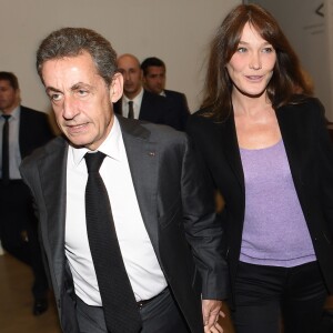 Nicolas Sarkozy et sa femme Carla Bruni-Sarkozy - Présentation du nouveau livre de Marisa Bruni Tedeschi "Mes chères filles, je vais vous raconter" à Turin en Italie le 6 mars 2017.