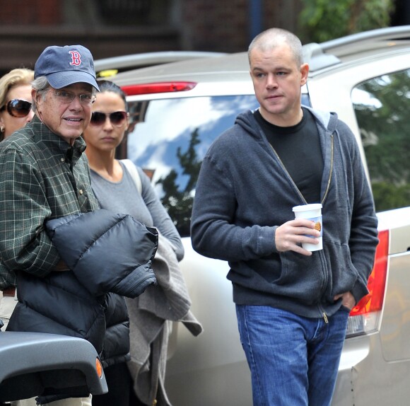 Matt Damon et son père Kent à New York, image d'archives.