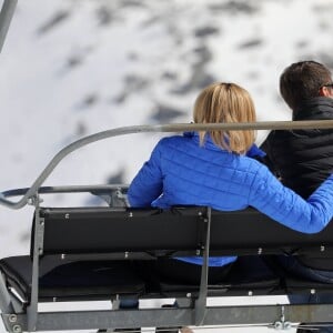 Emmanuel Macron et sa femme Brigitte Macron dans la station de ski Grand Tourmalet (La Mongie / Barèges), France, le 12 avril 2017. © Dominique Jacovides/Bestimage