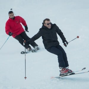 Exclusif : Emmanuel Macron est un skieur émerite et profite pleinement des belles pistes de La Mongie. Cyril Moreau/bestimage Le 25/12/2017