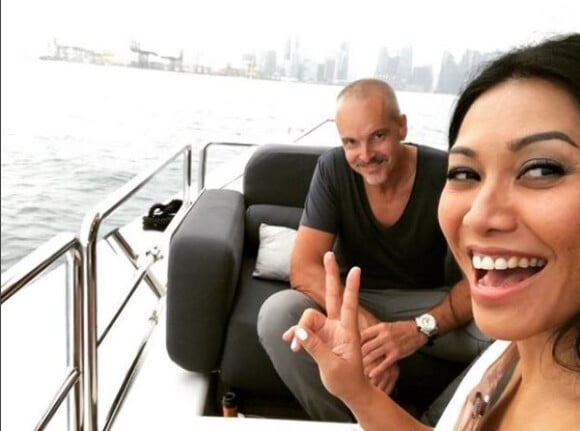 Anggun et son chéri Christian Kretschmar, à Singapour. Décembre 2017