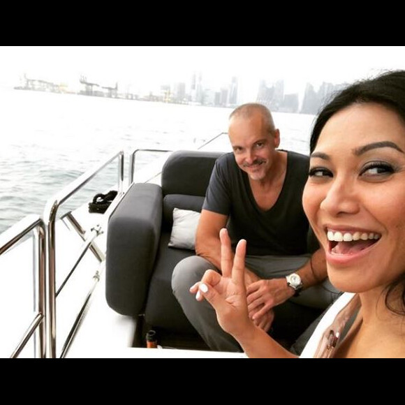 Anggun et son chéri Christian Kretschmar, à Singapour. Décembre 2017